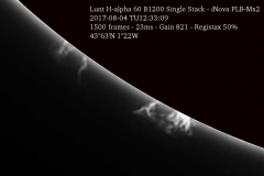 Soleil H-alpha du 04/08/2017