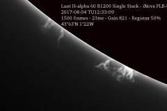 Soleil H-alpha du 04/08/2017