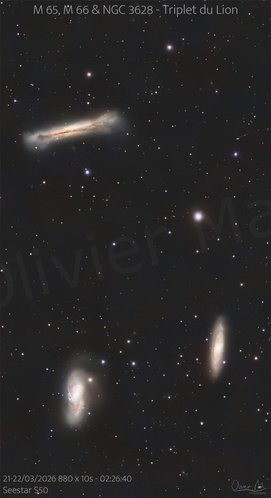 #8 – M65, M66 et NGC 3628 – Triplet du Lion