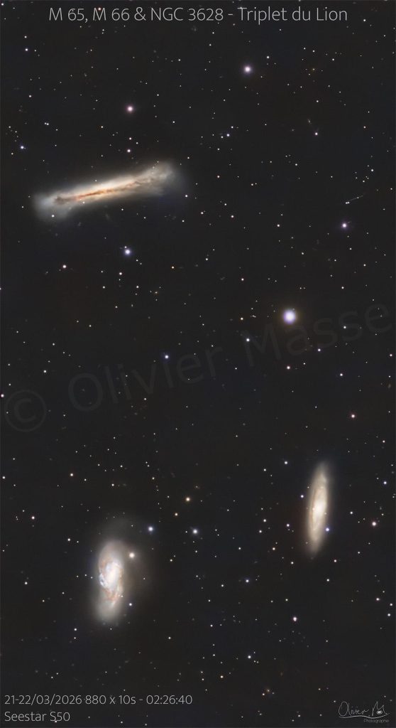 #11 – M65, M66 et NGC 3628 – Triplet du Lion